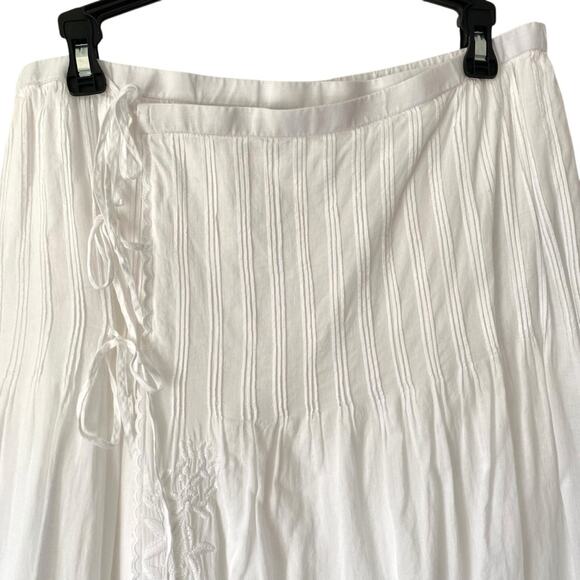 J. Crew NWOT Embroidered Side Tie White Cotton Voile skirt size 12 - Picture 6 of 10